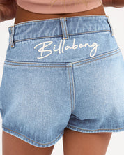 BILLABONG GIRLS 8-16 SALTY CLUB 5 POCKET DENIM SHORTS – WATERDROP BLUE