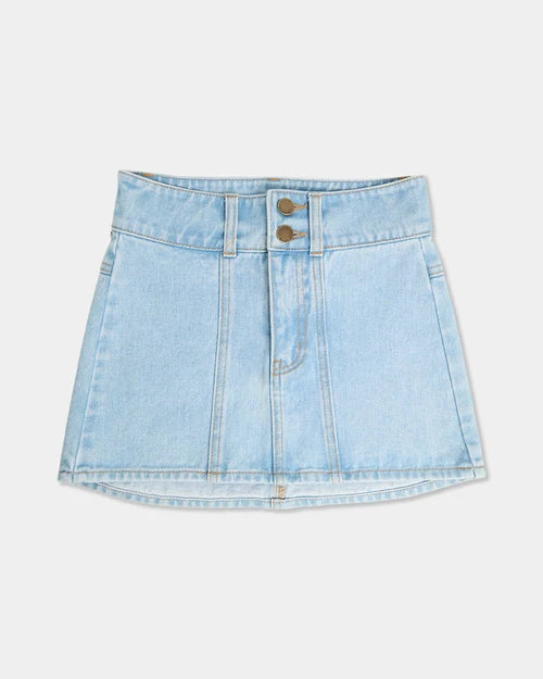 BILLABONG GIRLS 8-16 SUNSET DRIFT DENIM MINI SKIRT – WATERDROP BLUE