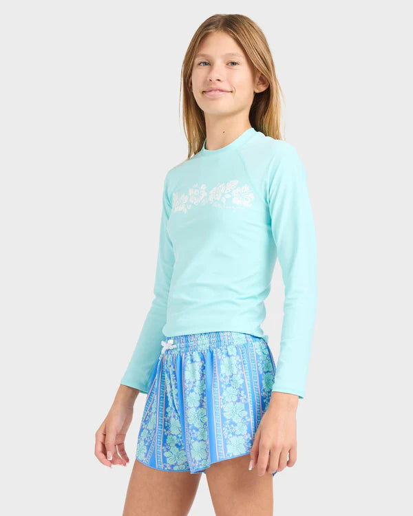 BILLABONG GIRLS HAPPY HIBISCUS SWIM VOLLEY BOARDSHORTS – MULTI