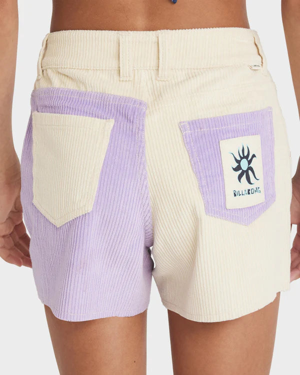 BILLABONG GIRLS MIXING VIBES DENIM SHORTS SUMMER CUT-OFF CASUAL SHORT MULTI