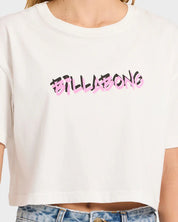 BILLABONG GIRLS SAY MY NAME CROP T SHIRT SALT CRYSTAL KIDS SURF STYLE