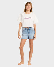 BILLABONG GIRLS SAY MY NAME CROP T SHIRT SALT CRYSTAL KIDS SURF STYLE