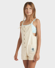BILLABONG GIRLS WAVE WATCH JR PLAYSUIT LIGHTWEIGHT SUMMER ONE PIECE WHITECAP