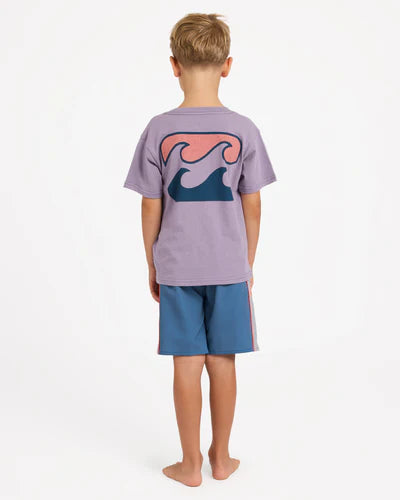 BILLABONG GROMS CRAYON WAVE T-SHIRT – PURPLE ASH
