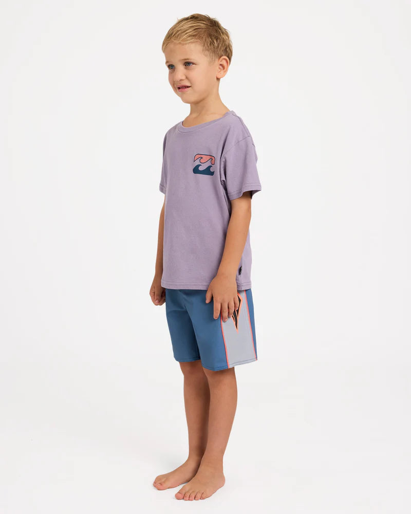 BILLABONG GROMS CRAYON WAVE T-SHIRT – PURPLE ASH