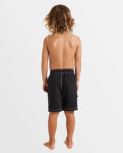 BILLABONG GROMS THROW ON BOARDSHORTS – BOYS 0–7 EASY SURF SHORTS IN BLACK