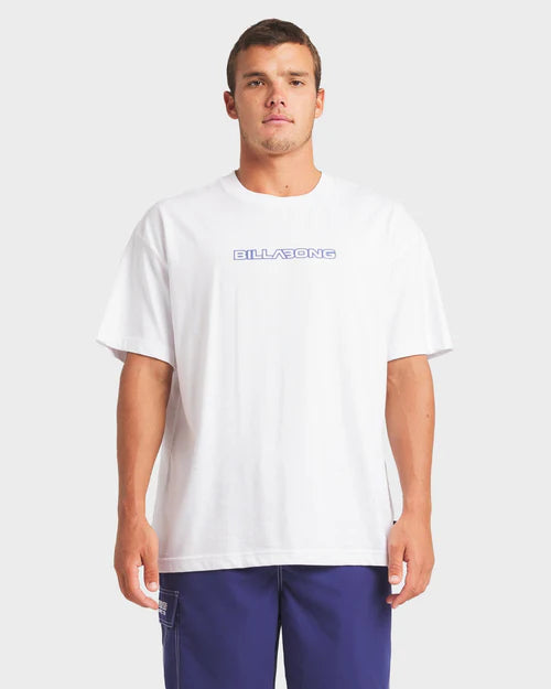 BILLABONG HALFTONE OG T-SHIRT – MENS CLASSIC SURF LOGO TEE IN WHITE
