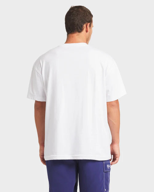 BILLABONG HALFTONE OG T-SHIRT – MENS CLASSIC SURF LOGO TEE IN WHITE