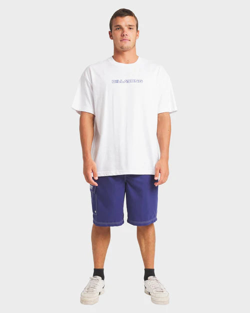 BILLABONG HALFTONE OG T-SHIRT – MENS CLASSIC SURF LOGO TEE IN WHITE