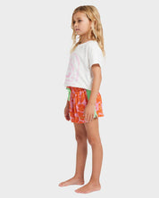 BILLABONG HAPPY HIBISCUS OLLY GIRLS SHORTS TODDLER KIDS 0 5 SUMMER PARTY PINK