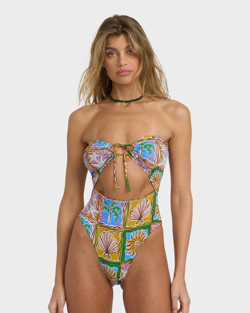 BILLABONG HEAT DREAM ANDREW HIGH ONE PIECE – WOMENS HIGH CUT SWIM MULTI