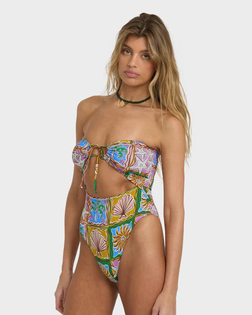 BILLABONG HEAT DREAM ANDREW HIGH ONE PIECE – WOMENS HIGH CUT SWIM MULTI