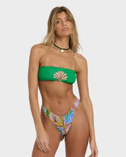 BILLABONG HEAT DREAM WOMENS TANGA BIKINI BOTTOM MULTI CHEEKY SURF SWIM PRINT