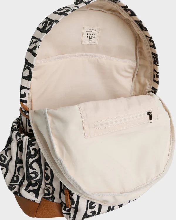 BILLABONG HOME ABROAD WOMENS BACKPACK SURF TRAVEL DAY PACK BLACK WHITE