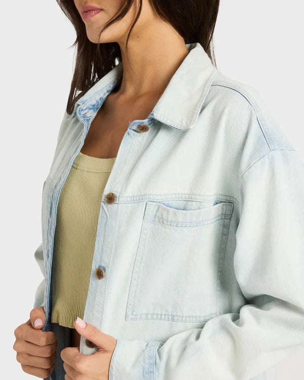 BILLABONG JADE SALTWASHED DENIM SHACKET BLUE MIST