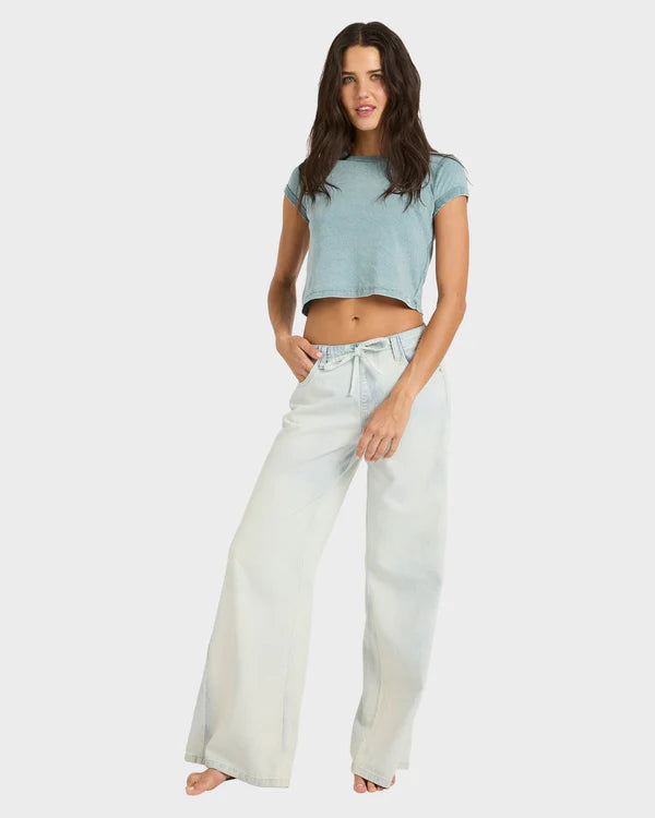 BILLABONG JADE SALTWASHED ELASTIC PANTS BLUE MIST