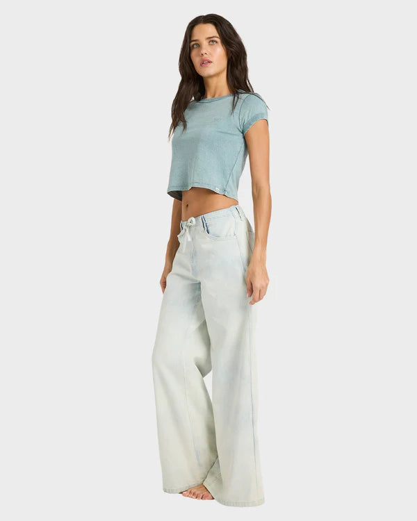 BILLABONG JADE SALTWASHED ELASTIC PANTS BLUE MIST