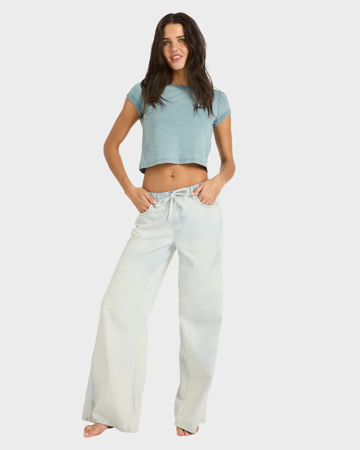 BILLABONG JADE SALTWASHED ELASTIC PANTS BLUE MIST