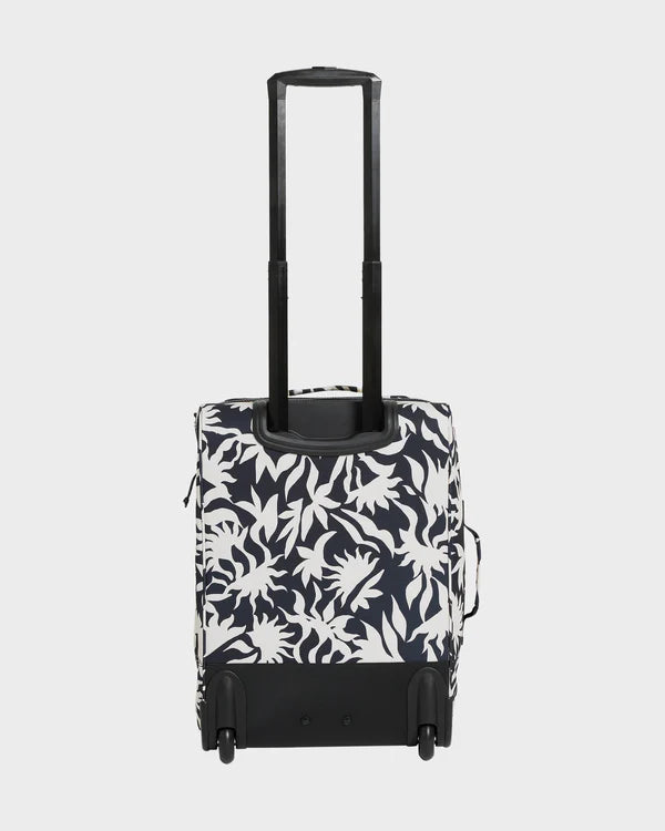 BILLABONG KEEP IT ROLLIN WOMENS CARRY ON LUGGAGE CABIN TRAVEL SUITCASE WHITE BLACK