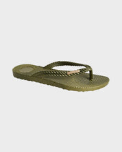 BILLABONG KICK BACK METALLIC THONGS WOMENS BEACH SANDALS DARK OLIVE