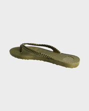 BILLABONG KICK BACK METALLIC THONGS WOMENS BEACH SANDALS DARK OLIVE