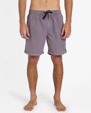 BILLABONG MENS ALL DAY OVERDYE LAYBACK 17" BOARDSHORTS - STEEL PURPLE
