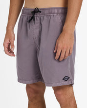 BILLABONG MENS ALL DAY OVERDYE LAYBACK 17" BOARDSHORTS - STEEL PURPLE