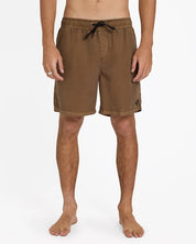 BILLABONG MENS ALL DAY OVERDYED LAYBACK 17" BOARDSHORTS – COFFEE BEAN