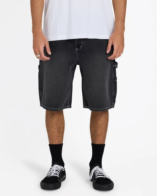 BILLABONG MENS BAD DOG DENIM SHORTS – WASHED BLACK