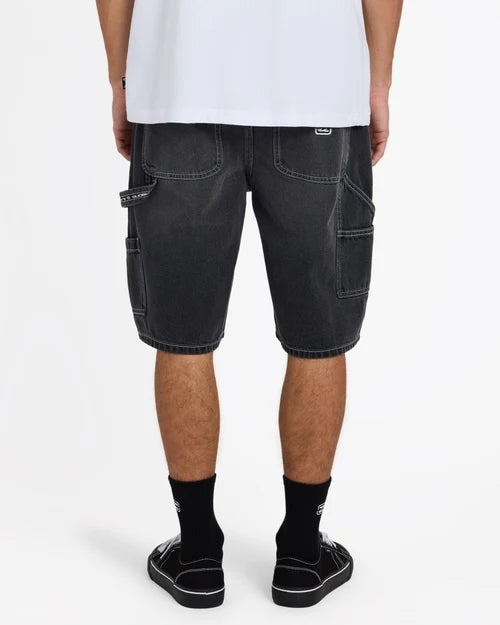 BILLABONG MENS BAD DOG DENIM SHORTS – WASHED BLACK