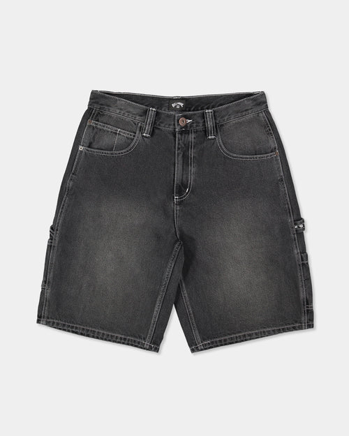 BILLABONG MENS BAD DOG DENIM SHORTS – WASHED BLACK