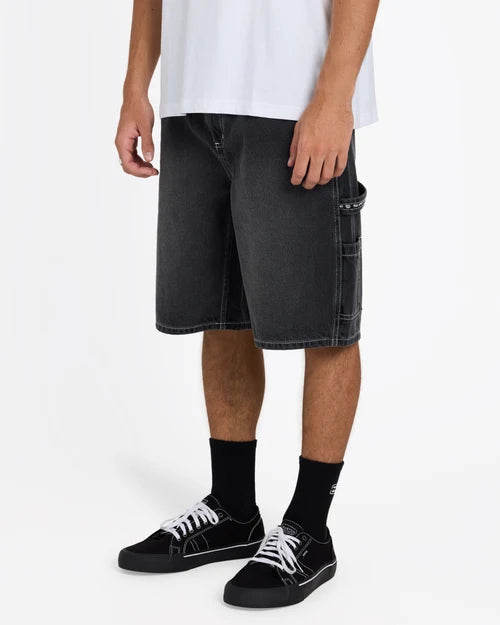 BILLABONG MENS BAD DOG DENIM SHORTS – WASHED BLACK