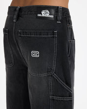 BILLABONG MENS BAD DOG DENIM SHORTS – WASHED BLACK