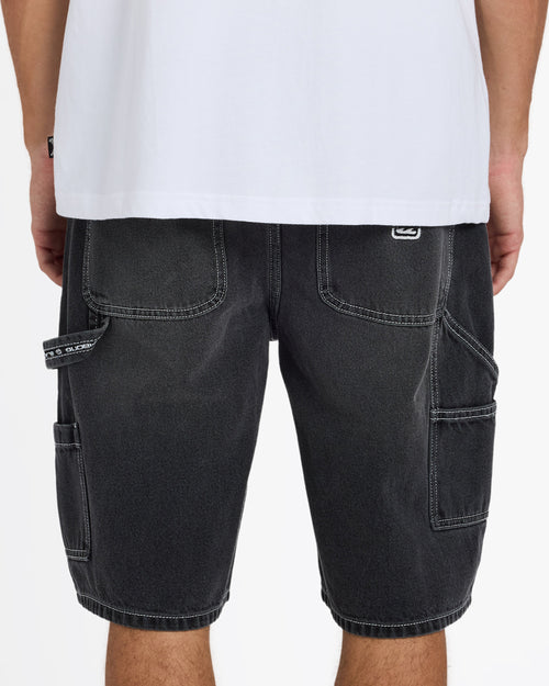 BILLABONG MENS BAD DOG DENIM SHORTS – WASHED BLACK