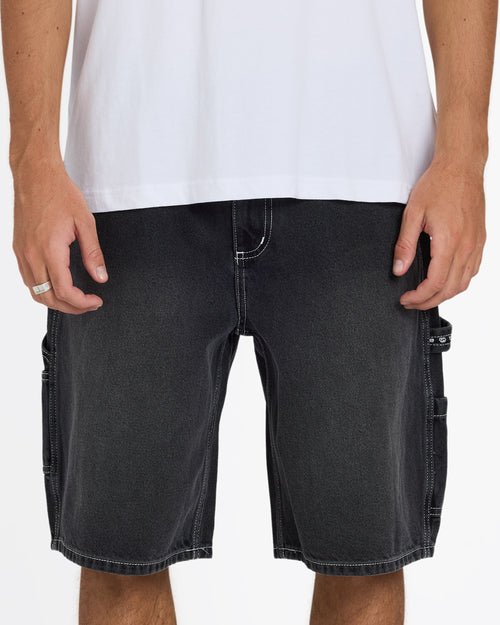 BILLABONG MENS BAD DOG DENIM SHORTS – WASHED BLACK