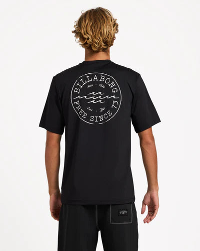 BILLABONG MENS BIG WAVE DAZ SHORT SLEEVE RASH VEST – BLACK