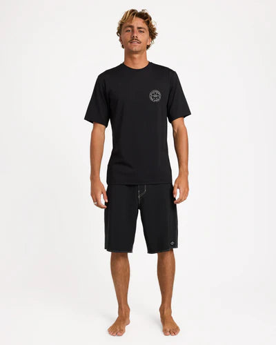 BILLABONG MENS BIG WAVE DAZ SHORT SLEEVE RASH VEST – BLACK
