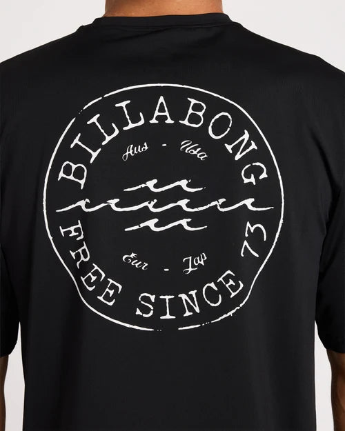 BILLABONG MENS BIG WAVE DAZ UPF 50 RASHGUARD – BLACK