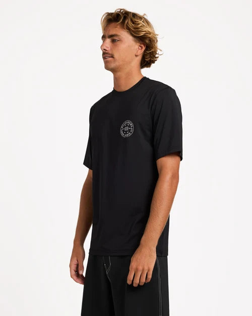 BILLABONG MENS BIG WAVE DAZ UPF 50 RASHGUARD – BLACK