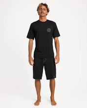 BILLABONG MENS BIG WAVE DAZ UPF 50 RASHGUARD – BLACK