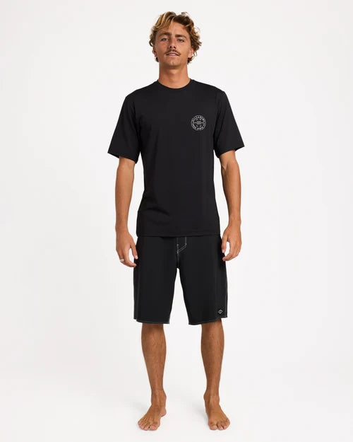 BILLABONG MENS BIG WAVE DAZ UPF 50 RASHGUARD – BLACK