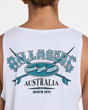 BILLABONG MENS CROSSBOARDS TANK TOP – WHITE