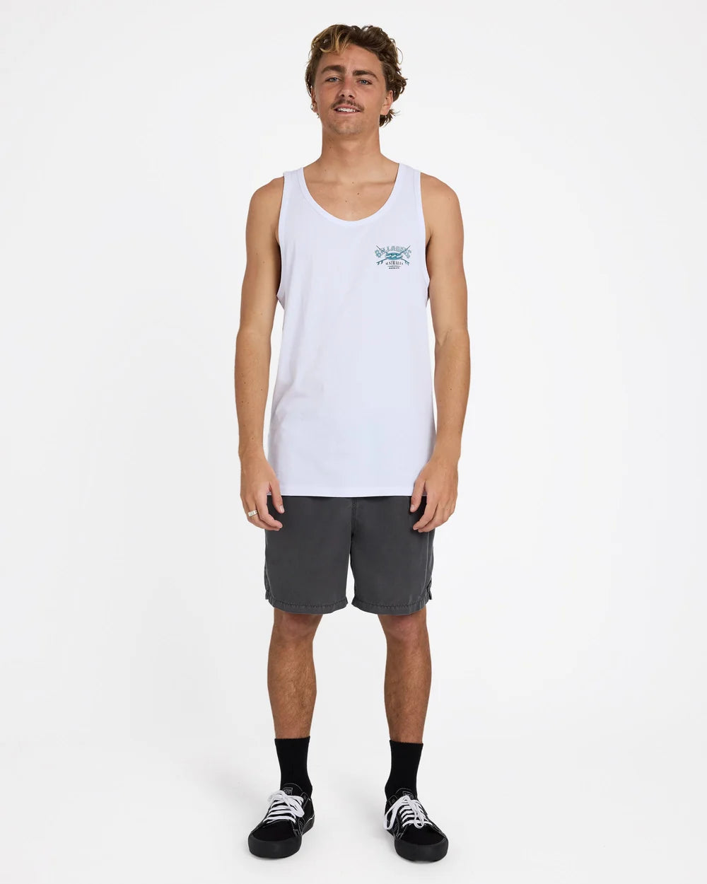 BILLABONG MENS CROSSBOARDS TANK TOP – WHITE