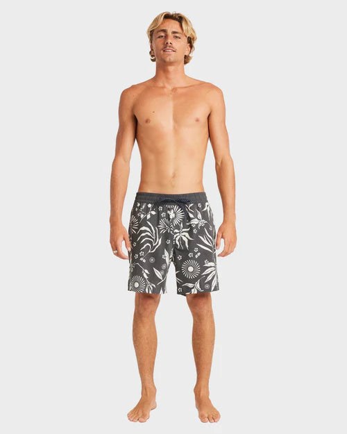 BILLABONG MENS GOOD TIMES LAYBACK 16" BOARDSHORTS ELASTIC WAIST SURF SHORTS – DARK NAVY