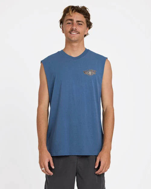 BILLABONG MENS HERITAGE ARCH MUSCLE TOP – CHINA BLUE