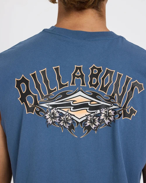BILLABONG MENS HERITAGE ARCH MUSCLE TOP – CHINA BLUE