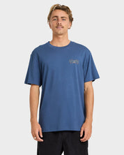 BILLABONG MENS HERITAGE ARCH PREMIUM T SHIRT DARK DENIM SURF TEE