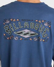 BILLABONG MENS HERITAGE ARCH PREMIUM T SHIRT DARK DENIM SURF TEE