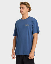 BILLABONG MENS HERITAGE ARCH PREMIUM T SHIRT DARK DENIM SURF TEE