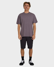 BILLABONG MENS PREMIUM WAVE WASH T SHIRT STEEL PURPLE SURF TEE